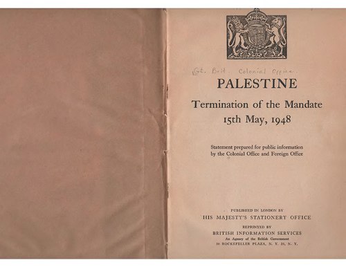 Termination of the British Mandate for Palestine